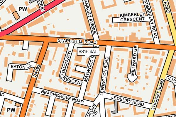 BS16 4AL map - OS OpenMap – Local (Ordnance Survey)