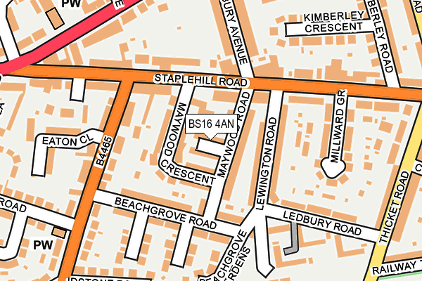 BS16 4AN map - OS OpenMap – Local (Ordnance Survey)