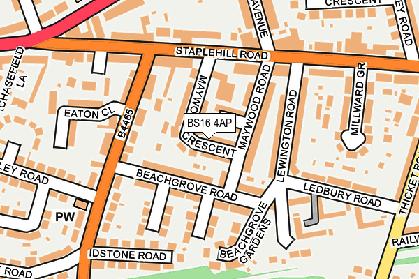 BS16 4AP map - OS OpenMap – Local (Ordnance Survey)