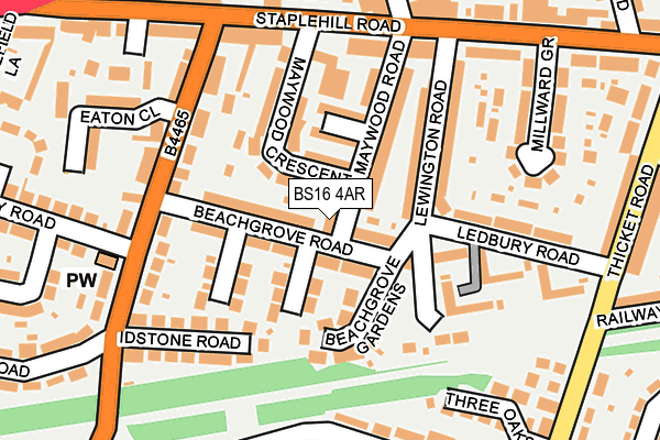 BS16 4AR map - OS OpenMap – Local (Ordnance Survey)