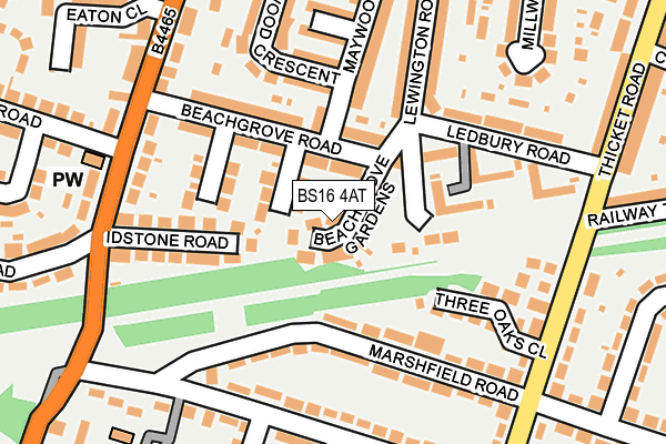 BS16 4AT map - OS OpenMap – Local (Ordnance Survey)