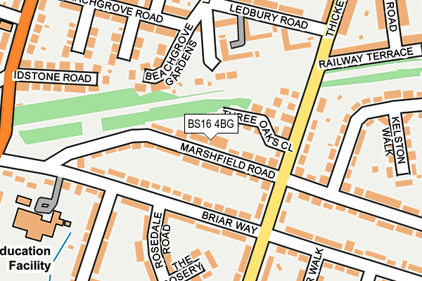 BS16 4BG map - OS OpenMap – Local (Ordnance Survey)