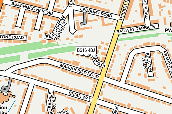 BS16 4BJ map - OS OpenMap – Local (Ordnance Survey)