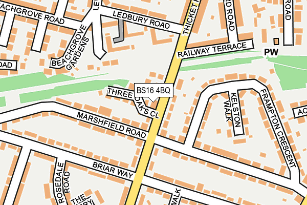 BS16 4BQ map - OS OpenMap – Local (Ordnance Survey)