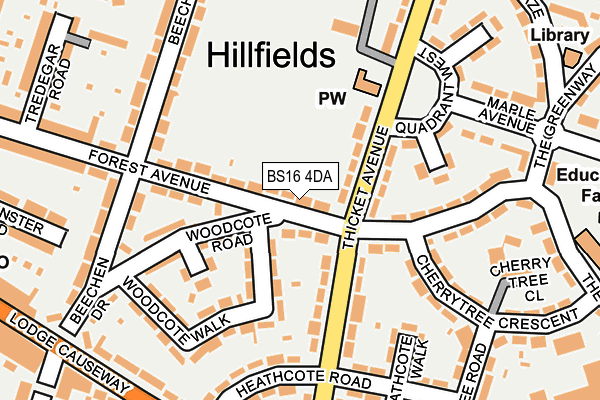 BS16 4DA map - OS OpenMap – Local (Ordnance Survey)