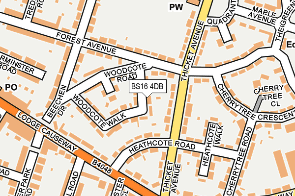 BS16 4DB map - OS OpenMap – Local (Ordnance Survey)