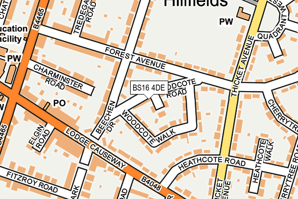 BS16 4DE map - OS OpenMap – Local (Ordnance Survey)