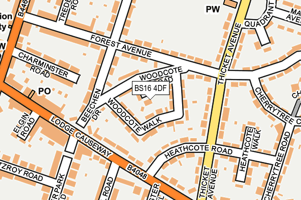 BS16 4DF map - OS OpenMap – Local (Ordnance Survey)