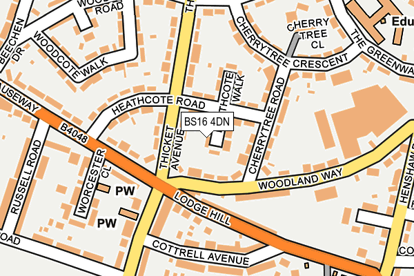 BS16 4DN map - OS OpenMap – Local (Ordnance Survey)