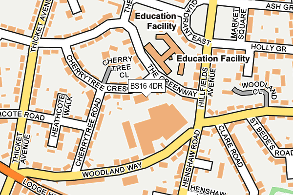 BS16 4DR map - OS OpenMap – Local (Ordnance Survey)