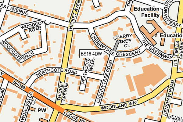 BS16 4DW map - OS OpenMap – Local (Ordnance Survey)