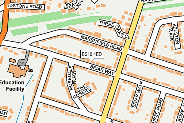 BS16 4ED map - OS OpenMap – Local (Ordnance Survey)