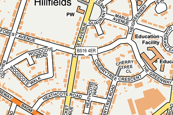 BS16 4ER map - OS OpenMap – Local (Ordnance Survey)