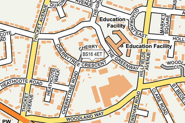 BS16 4ET map - OS OpenMap – Local (Ordnance Survey)