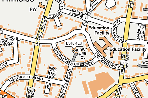 BS16 4EU map - OS OpenMap – Local (Ordnance Survey)