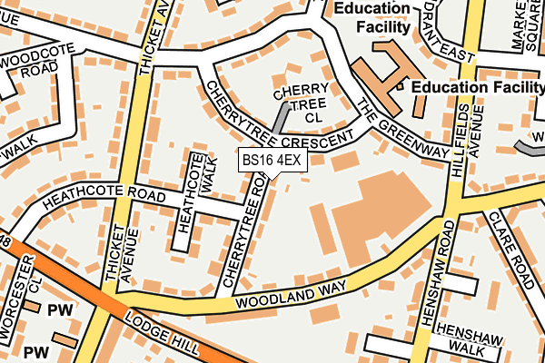 BS16 4EX map - OS OpenMap – Local (Ordnance Survey)