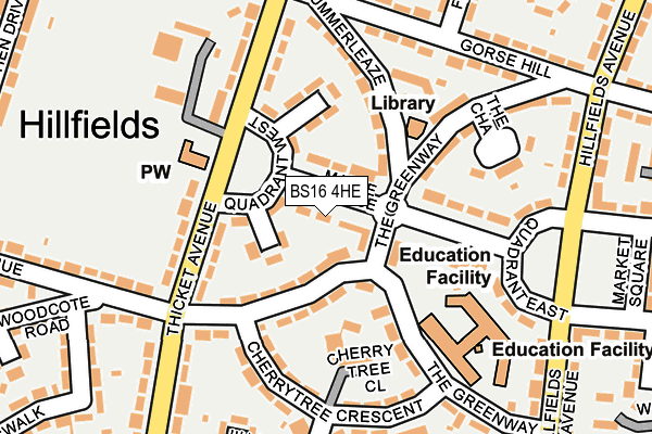 BS16 4HE map - OS OpenMap – Local (Ordnance Survey)