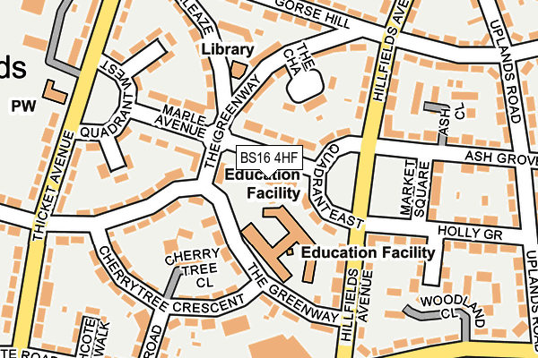 BS16 4HF map - OS OpenMap – Local (Ordnance Survey)