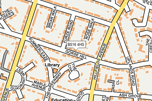 BS16 4HS map - OS OpenMap – Local (Ordnance Survey)