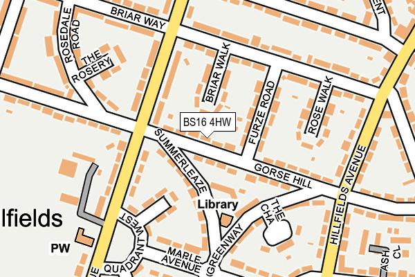 BS16 4HW map - OS OpenMap – Local (Ordnance Survey)