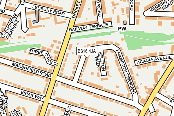 BS16 4JA map - OS OpenMap – Local (Ordnance Survey)