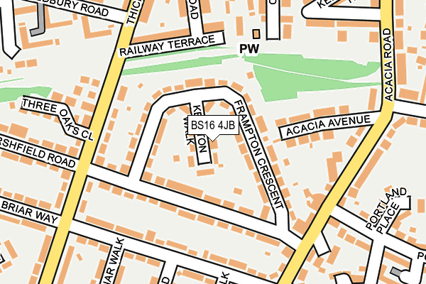 BS16 4JB map - OS OpenMap – Local (Ordnance Survey)