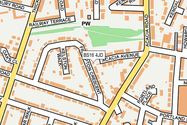 BS16 4JD map - OS OpenMap – Local (Ordnance Survey)