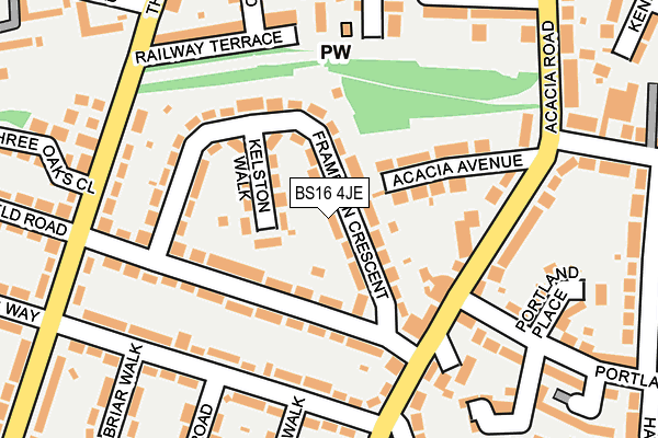 BS16 4JE map - OS OpenMap – Local (Ordnance Survey)