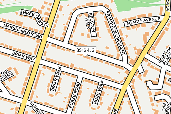 BS16 4JG map - OS OpenMap – Local (Ordnance Survey)