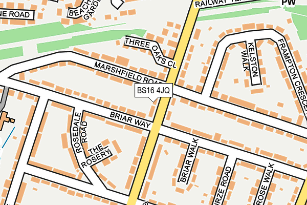 BS16 4JQ map - OS OpenMap – Local (Ordnance Survey)