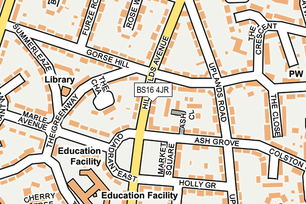 BS16 4JR map - OS OpenMap – Local (Ordnance Survey)