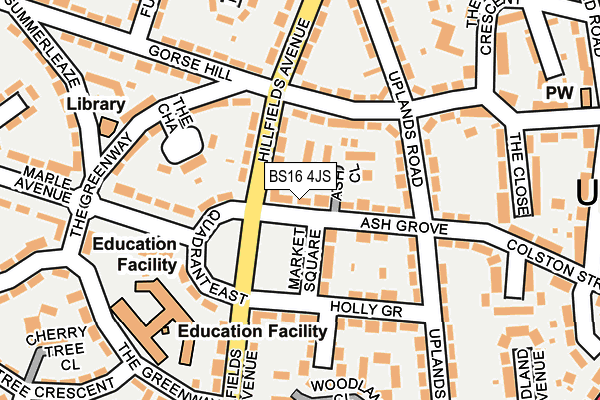 BS16 4JS map - OS OpenMap – Local (Ordnance Survey)