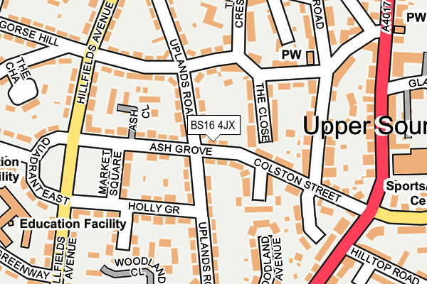 BS16 4JX map - OS OpenMap – Local (Ordnance Survey)