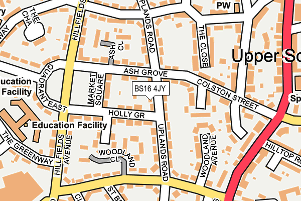 BS16 4JY map - OS OpenMap – Local (Ordnance Survey)