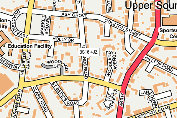 BS16 4JZ map - OS OpenMap – Local (Ordnance Survey)