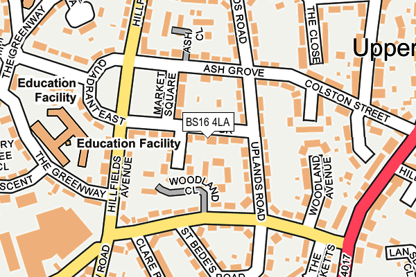 BS16 4LA map - OS OpenMap – Local (Ordnance Survey)