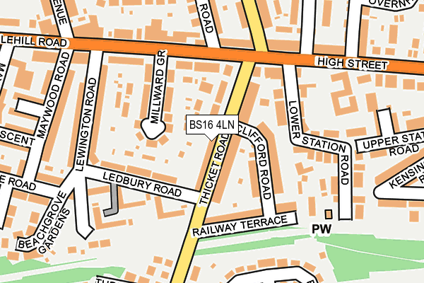 BS16 4LN map - OS OpenMap – Local (Ordnance Survey)