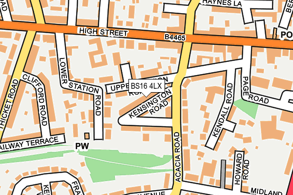 BS16 4LX map - OS OpenMap – Local (Ordnance Survey)