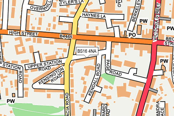 BS16 4NA map - OS OpenMap – Local (Ordnance Survey)