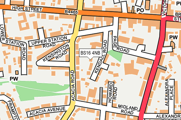 BS16 4NB map - OS OpenMap – Local (Ordnance Survey)