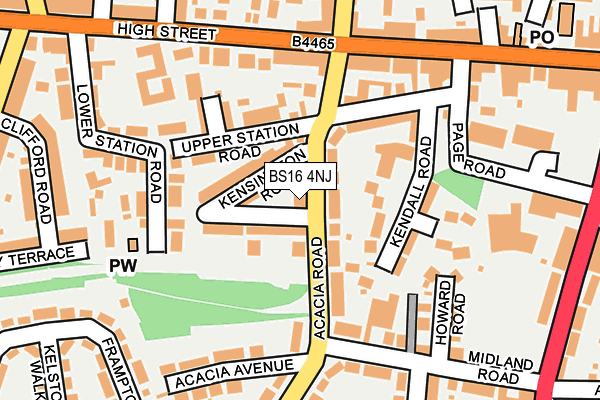 BS16 4NJ map - OS OpenMap – Local (Ordnance Survey)