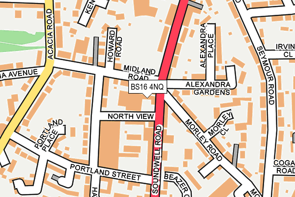 BS16 4NQ map - OS OpenMap – Local (Ordnance Survey)