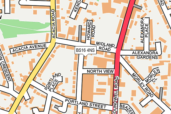 BS16 4NS map - OS OpenMap – Local (Ordnance Survey)
