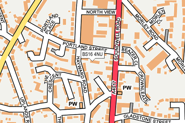 BS16 4NU map - OS OpenMap – Local (Ordnance Survey)