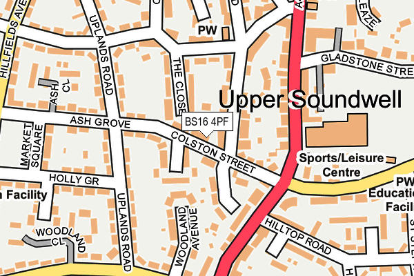 BS16 4PF map - OS OpenMap – Local (Ordnance Survey)