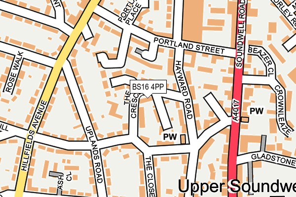 BS16 4PP map - OS OpenMap – Local (Ordnance Survey)