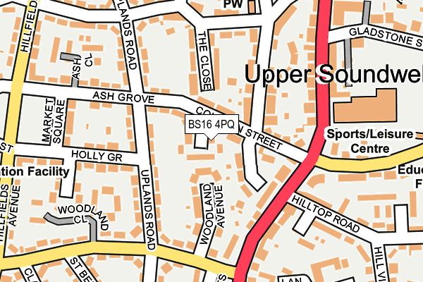 BS16 4PQ map - OS OpenMap – Local (Ordnance Survey)