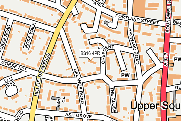 BS16 4PR map - OS OpenMap – Local (Ordnance Survey)