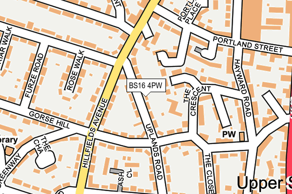 BS16 4PW map - OS OpenMap – Local (Ordnance Survey)