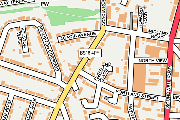BS16 4PY map - OS OpenMap – Local (Ordnance Survey)